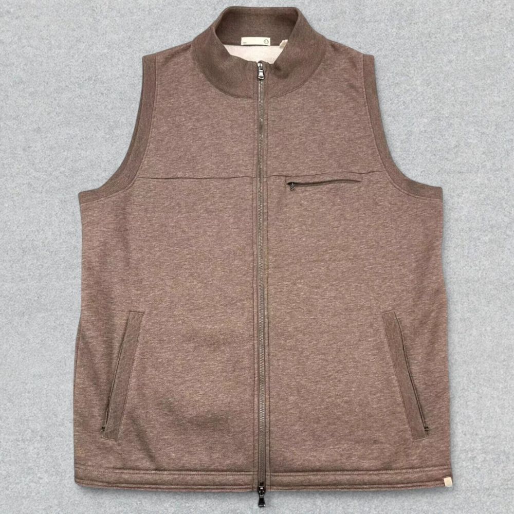 Tasc Performance Vest Mens XL Brown Full Zip Pockets Outdoor Hiking Bamboo Blend
